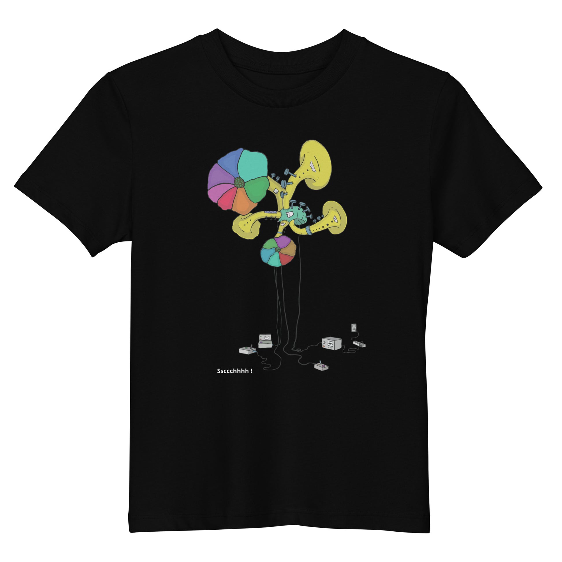 Original design t-shirt, wearable art, original drawing, creative hoover, contemporary clothing, fantasy, Kids t-shirt, music, sound sculpture
