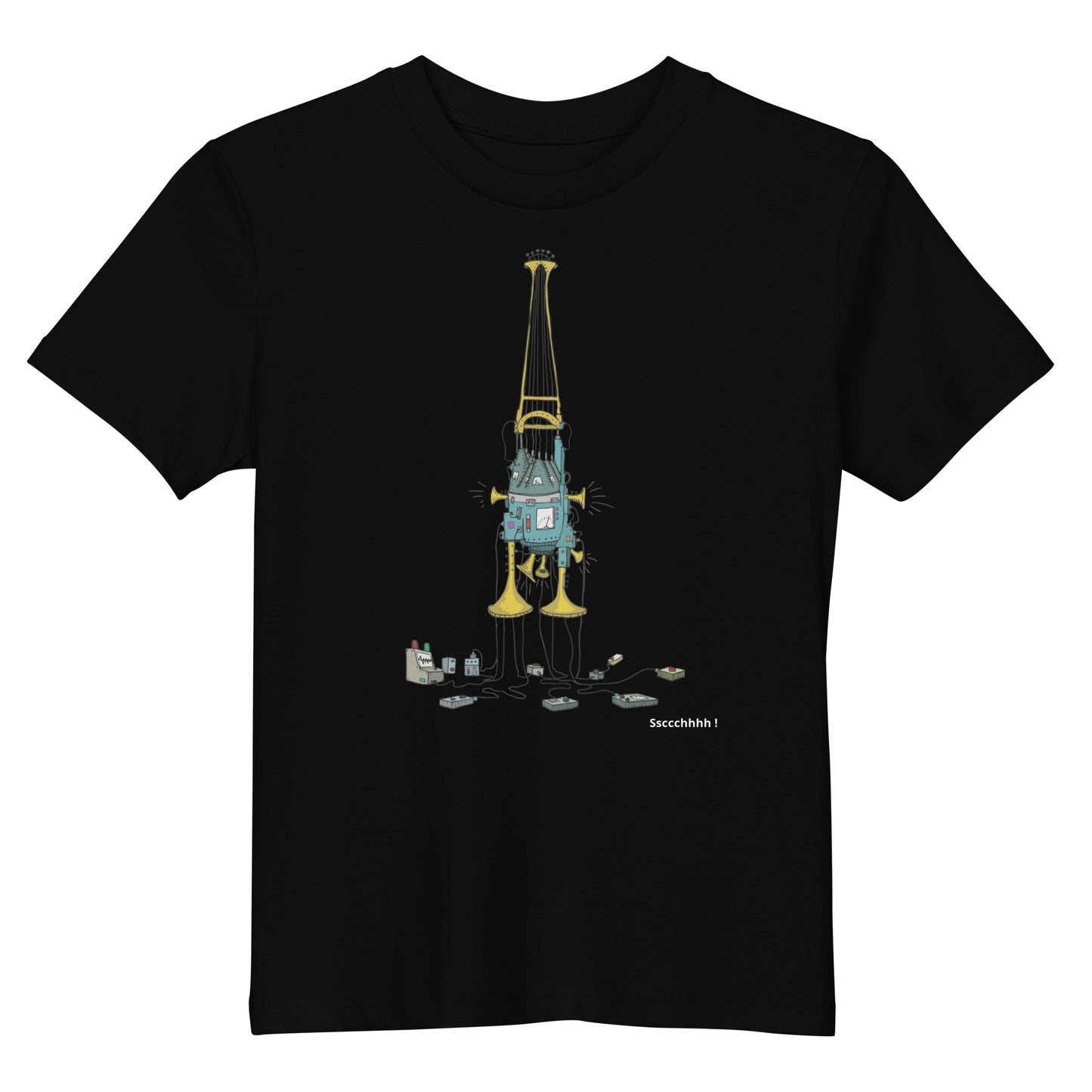 Original design t-shirt, wearable art, original drawing, creative hoover, contemporary clothing, fantasy, Kids t-shirt, music, sound sculpture
