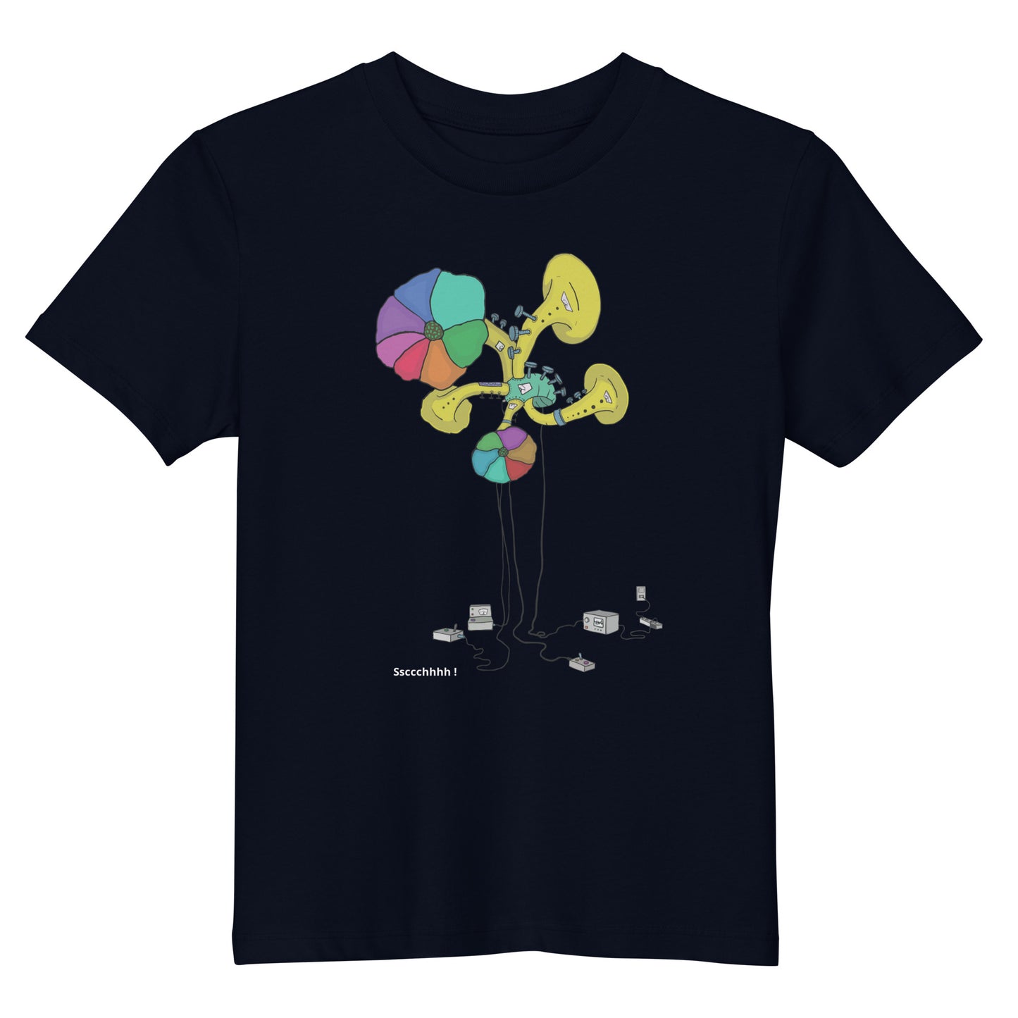 Original design t-shirt, wearable art, original drawing, creative hoover, contemporary clothing, fantasy, Kids t-shirt, music, sound sculpture
