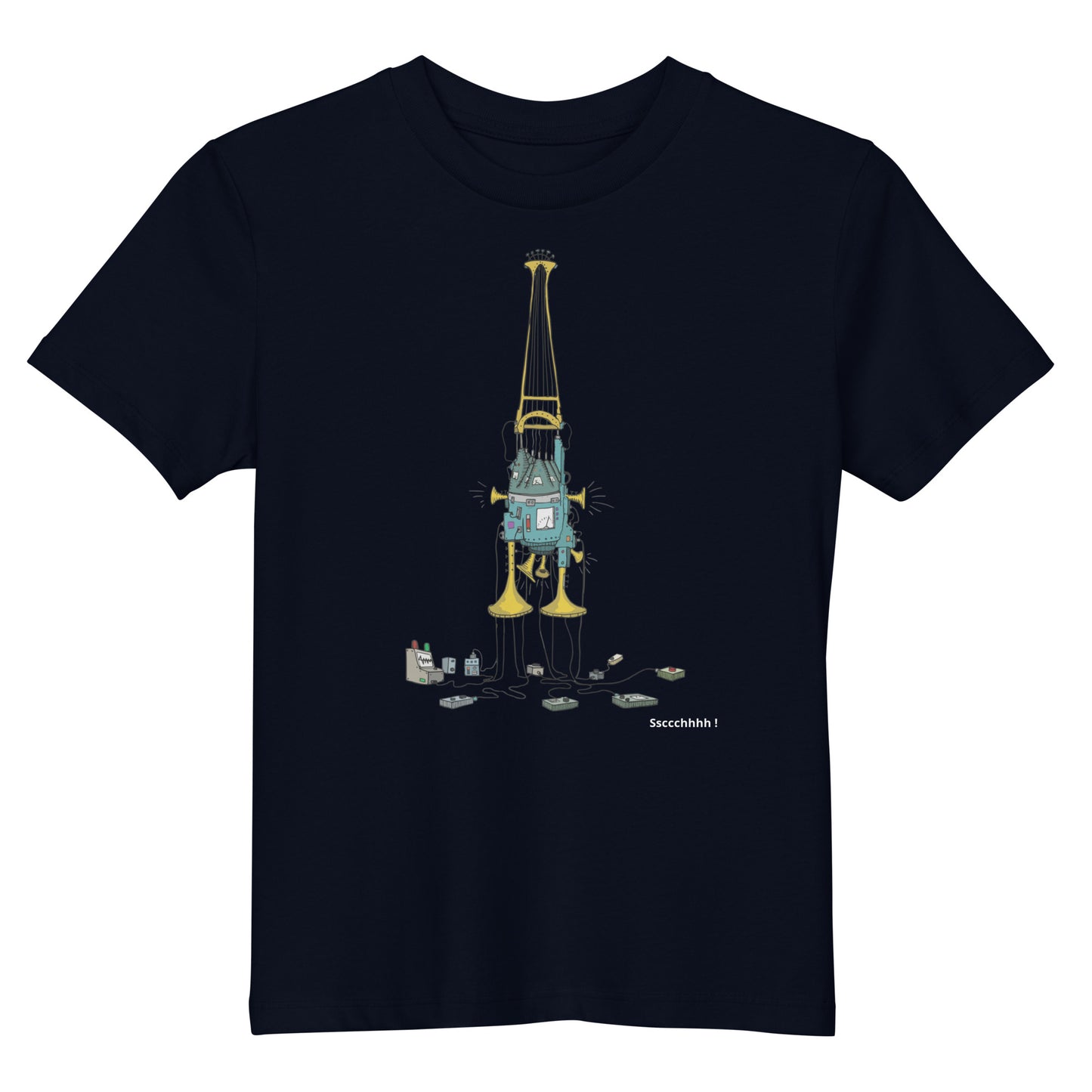 Original design t-shirt, wearable art, original drawing, creative hoover, contemporary clothing, fantasy, Kids t-shirt, music, sound sculpture
