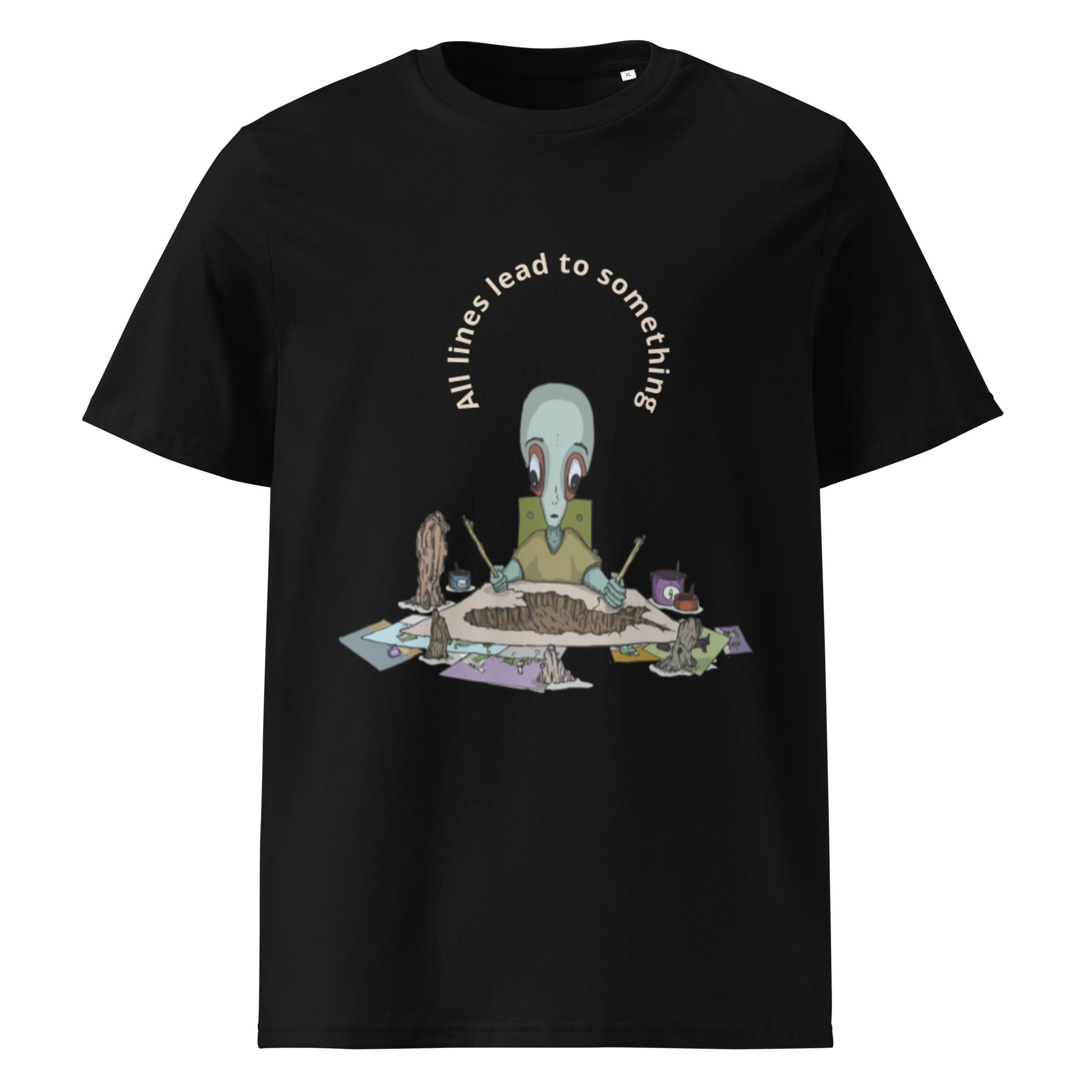 t-shirt, wearable art, original drawing, creative hoover, contemporary clothing, All lines lead to something
