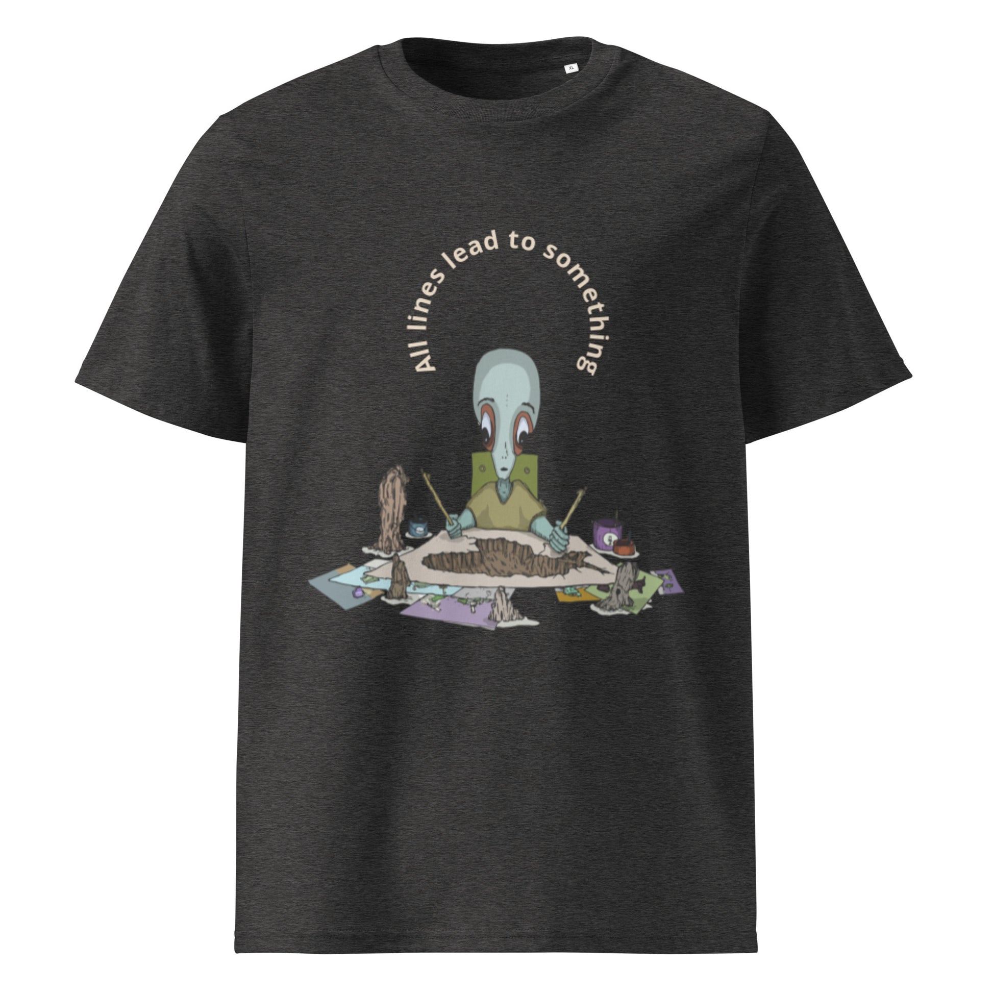 t-shirt, wearable art, original drawing, creative hoover, contemporary clothing, All lines lead to something
