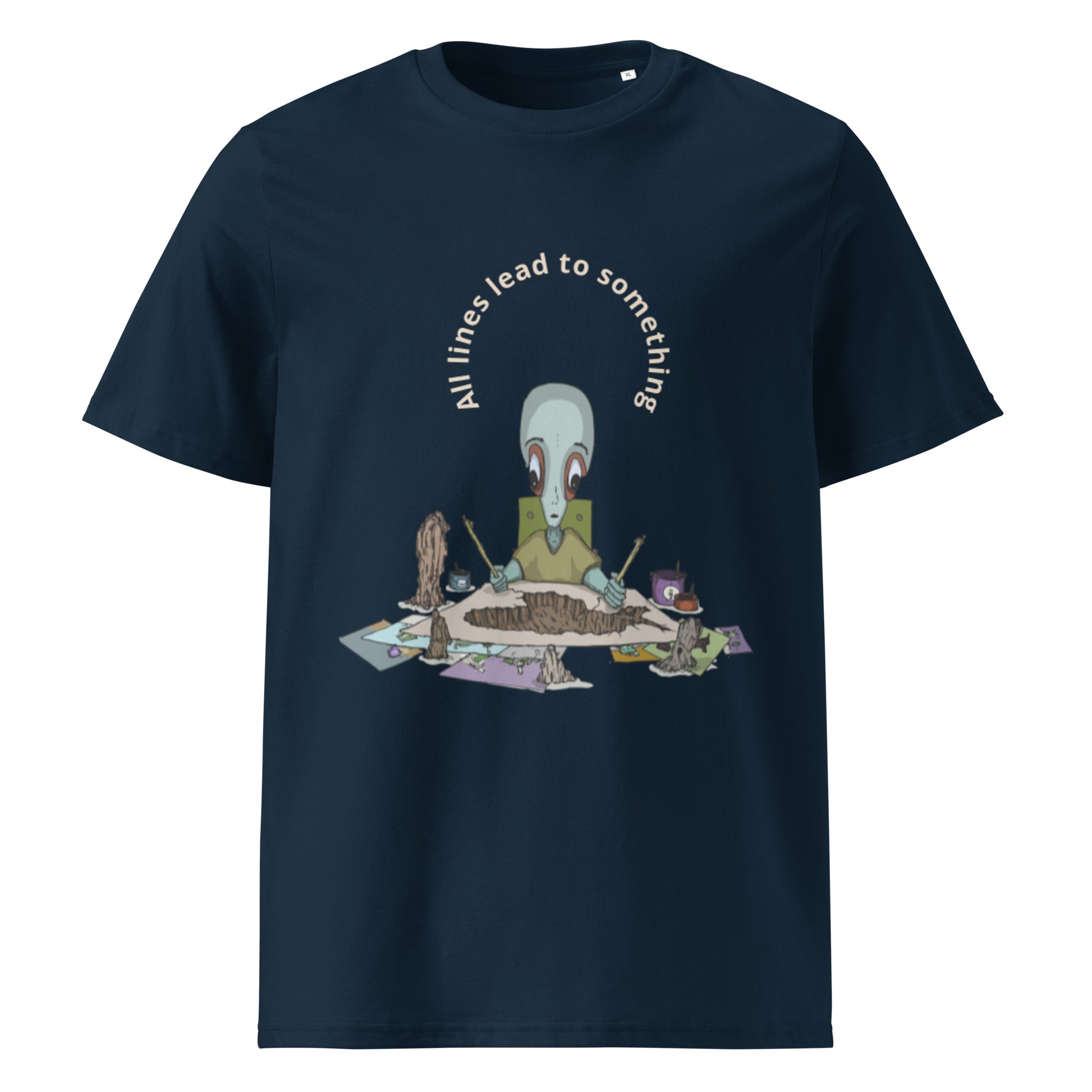 t-shirt, wearable art, original drawing, creative hoover, contemporary clothing, All lines lead to something
