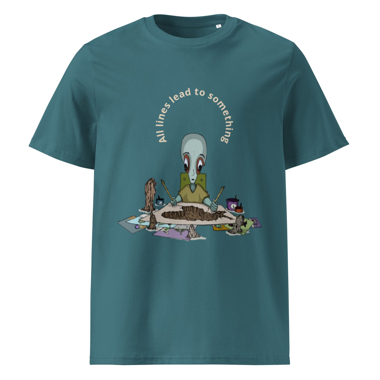 t-shirt, wearable art, original drawing, creative hoover, contemporary clothing, All lines lead to something
